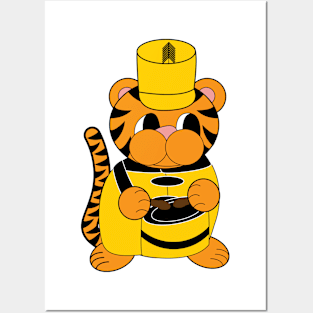 Marching Band Tiger Drum Yellow and Black Posters and Art